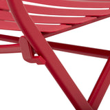 Outsunny Salon de Jardin Bistro Pliable - Table Ronde Ø 60 cm avec 2 chaises Pliantes - métal thermolaqué Rouge