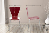 Chaise Empilable Calisto en Bois - Assise Ergonomique - Chaise de Salle d'Attente en Bois Chaise, Hauteur Assise 45 cm -Couleurs au Choix:, Couleur:Rouge