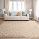 BEIMO Tapis de Salon Shaggy Tapis Chambre Moderne à Poils Longs et Moelleux, Grand Doux Tapis de Sol Pelucheux Dessous Antidérapant, Beige Sable, 160x230cm