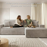 Selsey FARESE New - Canapé d'angle - 267 cm - en L avec Coffre de Rangement canapé Droit en Velours côtelé Beige