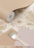 papier peint fleurs vintage beige et vieux rose 0.53 x 10.05 m - ESTAhome