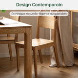 YESWOOD Lot de 2 Chaises de Salle à Manger, Chaises en Chêne Massif, Style Moderne Minimaliste, Chaises Assemblées pour Cuisine, Salon, Chambre, 44,8 x 54 x 80 cm, Chêne Naturel