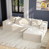 DEZAGCE Canapé d’Angle modulable en Tissu Beige, Grand canapé 4–5 Places avec méridienne, Coussins Inclus, Design Moderne et Confortable, 269 × 175 cm