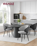 VASAGLE Chaise de Salle à Manger, Chaise de Cuisine, Siège Rembourré, en Tissu Coton-Lin, Fauteuil de Salon, Pieds en Métal, Moderne, pour Salle à Manger, Cuisine, Gris Clair LDC100G02