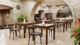 METRO Professional Chaise de Restaurant Bistrot en Hêtre, Finition Noyer Brun, Lot de 2