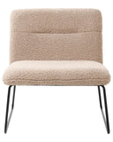 Fauteuil Vintage Classique en Bouclé Structure en Métal Siège Large Beige Cotulla