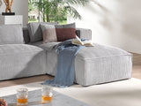 Lisa Design - Canapé d'angle Stella - Canapé 4 Places en Velours Côtelé - Style Contemporain - Fabriqué en Europe - Droit, Gris Clair