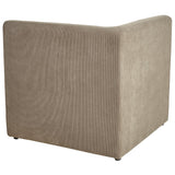 Canapé Modulable 3 Places et Pouf Ottoman en Velours Côtelé Taupe Lemvig