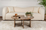 Élégante Table à café en Noyer, diamètre : 90 cm, Hauteur : 41 cm, 100% mélamine, épaisseur : 18 mm, élégante et Durable pour Les espaces de Vie Modernes