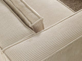 Lisa Design - Canapé Stella en Velours Côtelé - Sofa Beige 3 Places - Salon