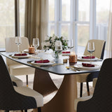 POVISON Table de Salle à Manger 180cm pour 6-8 Personnes, Table à Manger avec Plateau Rectangulaire en Pierre Frittée Noir, Pied en Acier Carbone,Table sans Chaise, 180 * 90 * 75cm