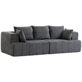 HOMCOM Canapé 3 Places en Chenille 248 cm Large Assise Rembourrée Gris
