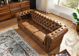 MASSIVMOEBEL24.DE Canapé Chesterfield (Brun Café) - Chesterfield