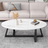 MARIYCH Table Basse Ovale Grande Table Centrale de Salon, Table à thé d'appoint du Milieu du siècle, Table de Cocktail pour Salon, Chambre à Coucher, Bureau