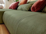Lisa Design - Onyx - canapé modulable d'angle réversible 4 Places - en Tissu - Vert Sauge