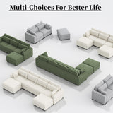 MIOOSUT Canape 2 Places Convertible, Canapé Moderne, Canapé Modulable, Meuble Rembourré Design Moderne, avec Coussin, Tissu Velours Côtelé, Salon (Vert, 2 Places)