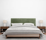 DHOME Tête de lit en Velours Côtelé uni Haute Gamme Moderne Tête de lit Capitonnée, Chambre de Luxe, Rembourrée (Vert forêt, 160cm)