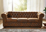 MASSIVMOEBEL24.DE Canapé Chesterfield (Brun Café) - Chesterfield