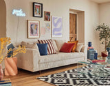 Lisa Design - Canapé Rune en Velours Côtelé - Sofa Beige 3 Places - Salon