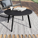 Grand patio Table Basse, Café Table, Acier de Première Qualité, Poids Léger, Table D’appoint Ronde latérale pour Bureau, Balcon, Cuisine et la Chambre (Noyer Noir)