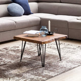 FineBuy Table Basse Bois Massif Sheesham Table de Salon 56 x 38 x 51 cm | Table d'appoint Style Maison de Campagne | Meubles en Bois Naturel Table de Sofa avec des Jambes en métal