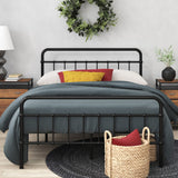 Zinus Florence lit 160 x 200 cm - 30 cm de hauter - Lit King - Cadre de lit Plateforme en métal avec tête et Pied de lit - Noir