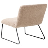 Fauteuil Vintage Classique en Bouclé Structure en Métal Siège Large Beige Cotulla