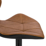 EUGAD Lot de 2 Tabouret de Bar réglable en Hauteur en Similicuir,Tabouret comptoir Style rétro,Brun 0662BY-2