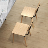 HOMCOM Lot de 2 chaises de Salle à Manger chaises de Cuisine Modernes avec Pieds en Acier et Dossier incurvé pour Salle à Manger, Chambre, Salon, Effet Bois Naturel