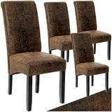 TecTake® Lot de 4 Chaises de Salle à Manger Moderne Chaise Ergonomique Confortable Chaise Design en Cuir synthétique Meuble Salon avec Pieds en Bois pour Salle à Manger, Salon, Coiffeuse, Chambre