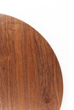 Kare Design Schickeria Table Basse en Noyer, Noir/Marron, diamètre 80 cm, Table d'appoint, Table de Salon, Aspect Bois, Structure en Acier, Ronde, rétro