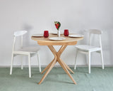 Ragaba Ronde Extensible Table à Manger 90cm Bois Jubi Frêne