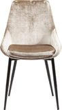 Kare Design Chaise East Side, Beige/Noir, Aspect Velours, Lot de 2, Élégant, Chaises Salle a Manger, Deco Intérieur, Decoration Chambre, Cuisine, 83x48x57 cm (H/L/P)