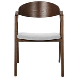 Lot de 2 Chaises de Cuisine Rétro Assise Rembourrée Teinte Bois Sombre et Gris Yuba