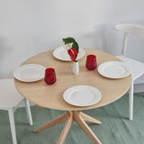 Ragaba Ronde Extensible Table à Manger 90cm Bois Jubi Frêne