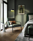 VASAGLE EKHO Collection - Fauteuil de Salon, Fauteuil d’Appoint avec Accoudoirs, Cadre Métallique, PU avec Coutures, Moderne Mi-siècle, pour Chambre, Salle de Lecture, Séjour, Vert Forêt LAC014C01