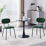 ANVOFONG Chaises de Salle à Manger Lot de 2,Chaises de Cuisine en Tissu Teddy,Chaises Longues Empilables,Convient à la Salle à Manger,La Cuisine,La Chambre à Coucher,La Salle de Réception-Vert