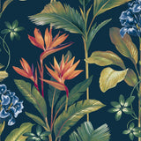 Oliana Papier Peint Floral Bleu Marine Belgravia 8487