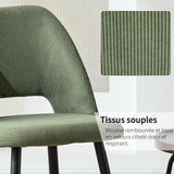 ANVOFONG Chaise de Salle à Manger Lot de 4,Chaise de Cuisine avec Pieds IndéPendants,Chaise Coiffeuse Tapissée en Velours Côtelé,Vert Armée Loungesessel,pour Salle à Manger,Salon,Cuisine,Chambre