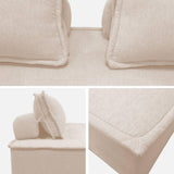 sweeek - Chauffeuse 2 Places pour canapé modulable Tissu capitonné crème