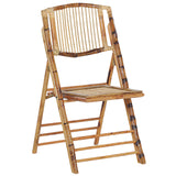 Lot de 4 Chaises de Salle à Manger Pliantes en Bambou Naturel et Rotin Parfaites pour Salon ou Cuisine au Style Boho Rustique et Colonial Beliani