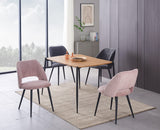 B&D Home Chaises de Salle à Manger Vicky Lot de 2, Chaise rembourrée en Velours côtelé pour Salle à Manger, Cuisine, Salon, Bureau, Coiffeuse, Design scandinave Rustique, Cordon Rose, 11126-ROSA-2