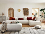 Lisa Design - Onyx - canapé modulable panoramique d'angle Droit 7 Places - en Tissu - Beige