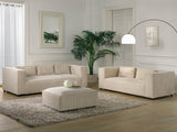 Lisa Design - Canapé Stella en Velours Côtelé - Sofa Beige 3 Places - Salon