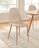 BAÏTA - Lot de 4 chaises Lena Velours Beige Pieds métal Beige