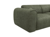Vente-unique - Canapé 3 Places Convertible Express en Tissu texturé Vert Kaki - Matelas 16 cm mémoire de Forme POGNIA