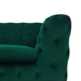 Canapé Fixe 3 Places Capitonné en Velours Vert de Qualité Idéal pour Salon au Design Glamour et Traditionnel Beliani