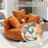 KOMHTOM Gros Pouf Canapé, Pouf Fauteuil Canapé pour Les Paresseux, avec 3 Coussins, sans Installation, Idéal pour Chambre, Salon ou cinéma Maison (Orange)