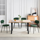 ANVOFONG Chaises de Salle à Manger Lot de 2,Chaises de Cuisine en Tissu Teddy,Chaises Longues Empilables,Convient à la Salle à Manger,La Cuisine,La Chambre à Coucher,La Salle de Réception-Vert