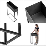KADAX Large jardinière en acier noir, support de fleurs pour intérieur et extérieur, parterre de fleurs, pot de fleurs, support de fleurs (hauteur : 90 cm)